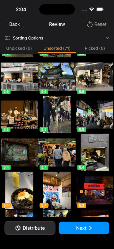 StyleLens photo grid with quality scores